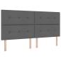 Preview: Boxspringbett mit Kopfteil Dunkelgrau 200 x 200 cm Stoff