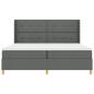 Preview: Boxspringbett mit Kopfteil Dunkelgrau 200 x 200 cm Stoff