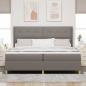 Preview: ARDEBO.de - Boxspringbett mit Kopfteil Taupe 200 x 200 cm Stoff