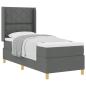 Preview: Boxspringbett mit Kopfteil Dunkelgrau 80 x 200 cm Stoff