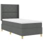 Preview: Boxspringbett mit Kopfteil Dunkelgrau 90 x 190 cm Stoff