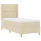 Preview: Boxspringbett mit Kopfteil Creme 90 x 190 cm Stoff