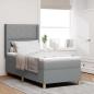 Preview: ARDEBO.de - Boxspringbett mit Kopfteil Hellgrau 90 x 200 cm Stoff