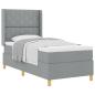 Preview: Boxspringbett mit Kopfteil Hellgrau 90 x 200 cm Stoff