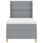 Preview: Boxspringbett mit Kopfteil Hellgrau 90 x 200 cm Stoff