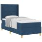Preview: Boxspringbett mit Kopfteil Blau 90 x 200 cm Stoff