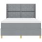 Preview: Boxspringbett mit Kopfteil Hellgrau 140 x 190 cm Stoff