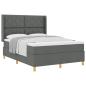 Preview: Boxspringbett mit Kopfteil Dunkelgrau 140 x 200 cm Stoff