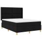 Preview: Boxspringbett mit Kopfteil Schwarz 140 x 200 cm Stoff