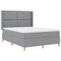 Preview: Boxspringbett mit Kopfteil Hellgrau 160 x 200 cm Stoff