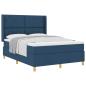Preview: Boxspringbett mit Kopfteil Blau 160 x 200 cm Stoff