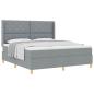 Preview: Boxspringbett mit Kopfteil Hellgrau 180 x 200 cm Stoff