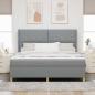 Preview: Boxspringbett mit Kopfteil Hellgrau 180 x 200 cm Stoff