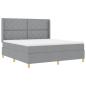 Preview: Boxspringbett mit Kopfteil Hellgrau 180 x 200 cm Stoff
