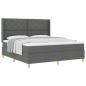 Preview: Boxspringbett mit Kopfteil Dunkelgrau 180 x 200 cm Stoff