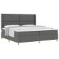 Preview: ARDEBO.de - Boxspringbett mit Kopfteil Dunkelgrau 200 x 200 cm Stoff