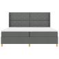 Preview: Boxspringbett mit Kopfteil Dunkelgrau 200 x 200 cm Stoff