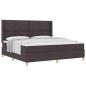 Preview: ARDEBO.de - Boxspringbett mit Kopfteil Dunkelbraun 200 x 200 cm Stoff