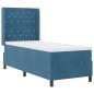 Preview: Boxspringbett mit Matratze mit Kopfteil Blau 80 x 200 cm Samt