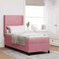 Preview: ARDEBO.de - Boxspringbett mit Matratze mit Kopfteil Rosa 80 x 200 cm Samt