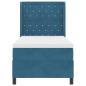 Preview: Boxspringbett mit Matratze mit Kopfteil Blau 90 x 190 cm Samt
