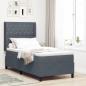 Preview: ARDEBO.de - Boxspringbett mit Matratze Dunkelgrau 100 x 200 cm Samt