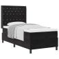 Preview: Boxspringbett mit Matratze Schwarz 100 x 200 cm Samt