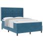 Preview: Boxspringbett mit Matratze mit Kopfteil Blau 140 x 190 cm Samt