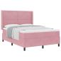 Preview: Boxspringbett mit Matratze mit Kopfteil Rosa 160 x 200 cm Samt