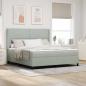 Preview: ARDEBO.de - Boxspringbett mit Matratze Hellgrau 180 x 200 cm Samt
