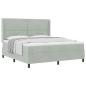 Preview: Boxspringbett mit Matratze Hellgrau 180 x 200 cm Samt
