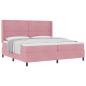 Preview: Boxspringbett mit Matratze mit Kopfteil Rosa 200 x 200 cm Samt