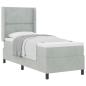 Preview: Boxspringbett mit Kopfteil Hellgrau 80 x 200 cm Samt