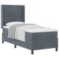 Preview: Boxspringbett mit Kopfteil Dunkelgrau 80 x 200 cm Samt