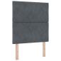 Preview: Boxspringbett mit Kopfteil Dunkelgrau 80 x 200 cm Samt
