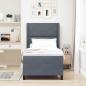 Preview: Boxspringbett mit Kopfteil Dunkelgrau 100 x 200 cm Samt