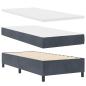 Preview: Boxspringbett mit Kopfteil Dunkelgrau 100 x 200 cm Samt