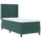 Preview: Boxspringbett mit Kopfteil Dunkelgrün 100 x 200 cm Samt