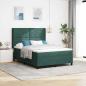 Preview: ARDEBO.de - Boxspringbett mit Kopfteil Dunkelgrün 140 x 190 cm Samt