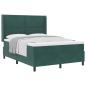 Preview: Boxspringbett mit Kopfteil Dunkelgrün 140 x 190 cm Samt