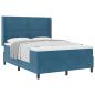 Preview: Boxspringbett mit Kopfteil Blau 140 x 190 cm Samt