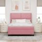 Preview: Boxspringbett mit Kopfteil Rosa 140 x 200 cm Samt