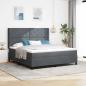 Preview: ARDEBO.de - Boxspringbett mit Kopfteil Dunkelgrau 180 x 200 cm Samt