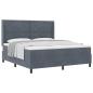 Preview: Boxspringbett mit Kopfteil Dunkelgrau 180 x 200 cm Samt