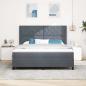 Preview: Boxspringbett mit Kopfteil Dunkelgrau 180 x 200 cm Samt