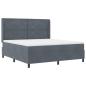 Preview: Boxspringbett mit Kopfteil Dunkelgrau 180 x 200 cm Samt
