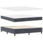 Preview: Boxspringbett mit Kopfteil Dunkelgrau 180 x 200 cm Samt