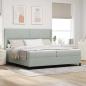 Preview: ARDEBO.de - Boxspringbett mit Kopfteil Hellgrau 200 x 200 cm Samt