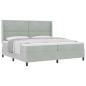 Preview: Boxspringbett mit Kopfteil Hellgrau 200 x 200 cm Samt