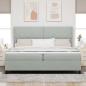Preview: Boxspringbett mit Kopfteil Hellgrau 200 x 200 cm Samt